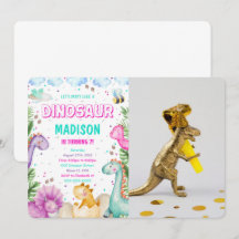 Convite de Foto de Dinossauro