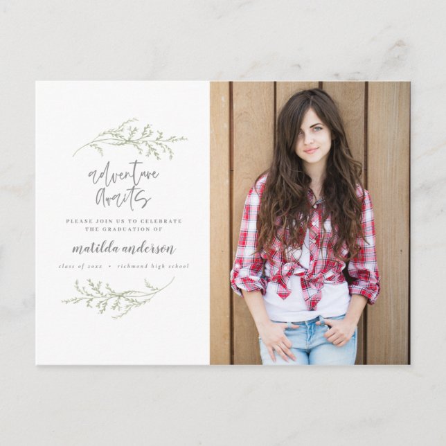 convite de foto de festa de formatura Aventura esp (Frente)