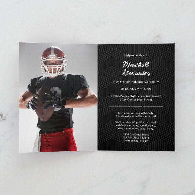 Convite de Foto de Formatura com Desenho Geométric (Interior)