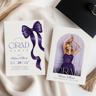 Convite de Foto de Formatura Coquette Roxo