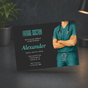 Convite de Foto de Formatura de Futuro Médico