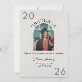 Convite de Foto de Formatura em Arco Moderno com Q