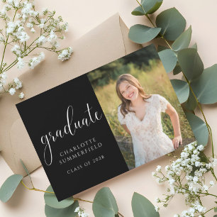 Convite de Foto de Formatura em Script Elegante Pr