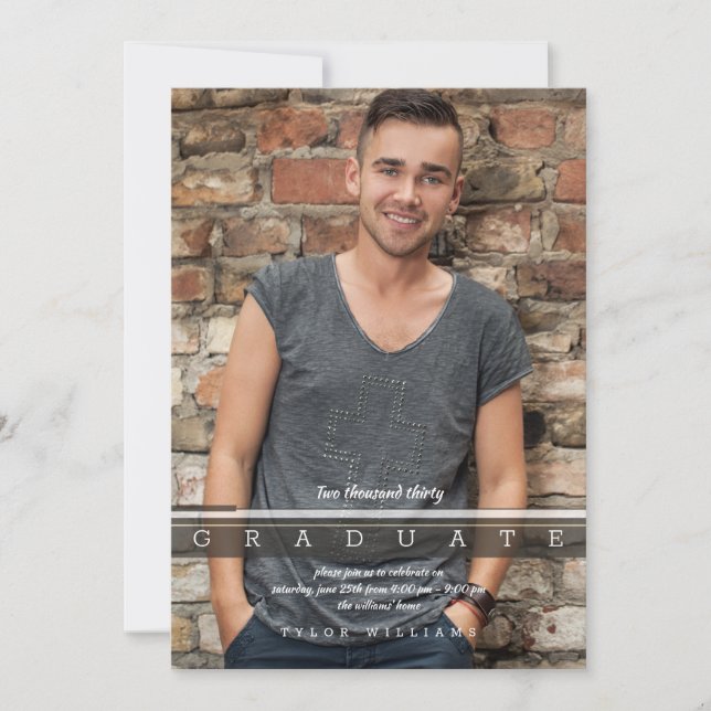 Convite de Foto de Formatura Moderna (Frente)