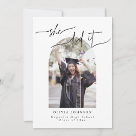 Convite de Foto de Formatura Neutro Elegante com S