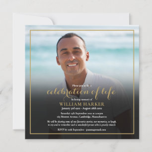 Convite de Foto de Funeral de Celebração de Vida e