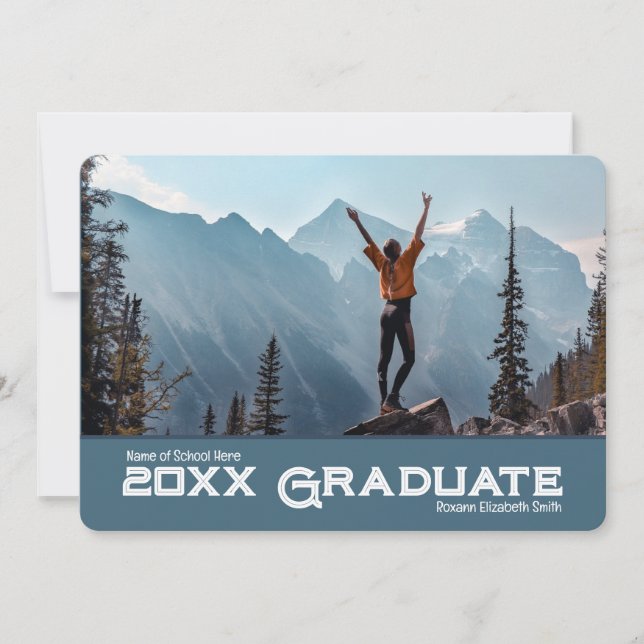 Convite de foto de graduado 20xx simples 2/ (Frente)