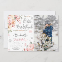 Convite de Foto de Natal Editable Winter Wonderlan