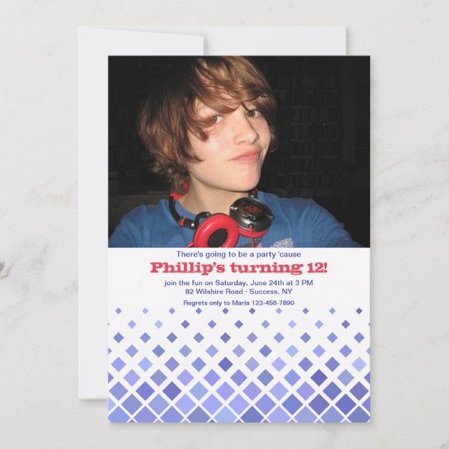 Convite de Foto de Ouros Azuis (Frente)