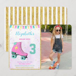 Convite de Foto de Patinação no Rolo