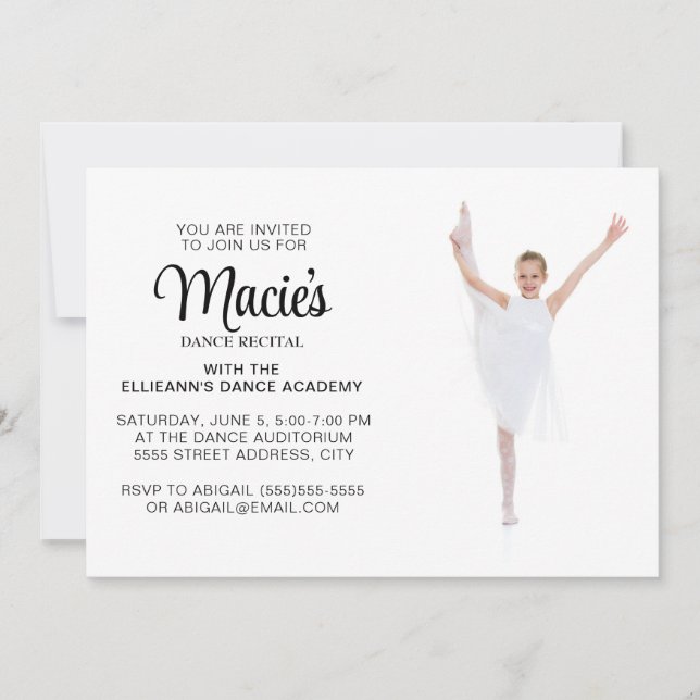 Convite de Foto de Recital de Dança (Frente)
