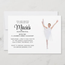 Convite de Foto de Recital de Dança