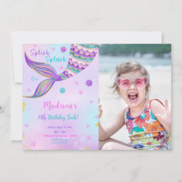 Convite de Foto de Sereia Splish Splash