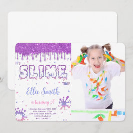 Convite de Foto de Slime Editável
