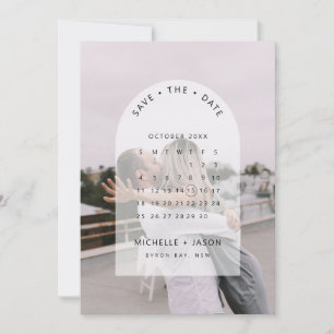 Convite de Foto do Calendário Arch Salve a Data
