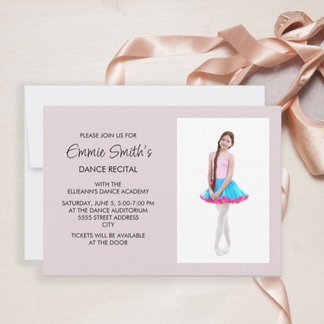 Convite de Foto do Recital de Dança Rosa (Criador carregado)