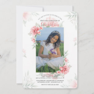 Convite de Foto em Aquarela Rosa Perfeito