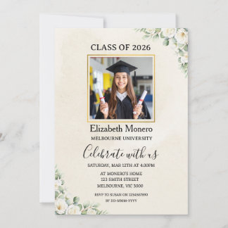 Convite de Foto em Estilo Pergaminho com Graduação