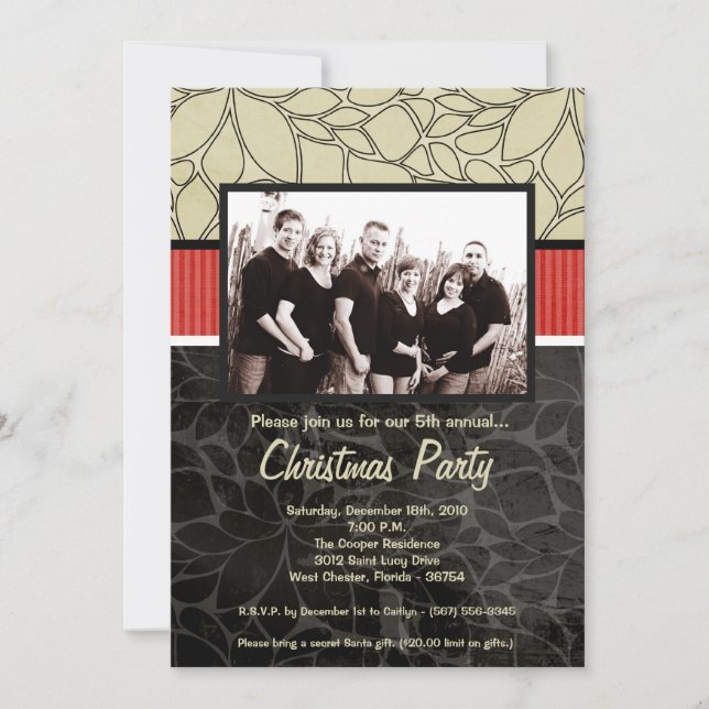 Convite de FOTO Feliz Natal XMAS, 5x7 (Frente)