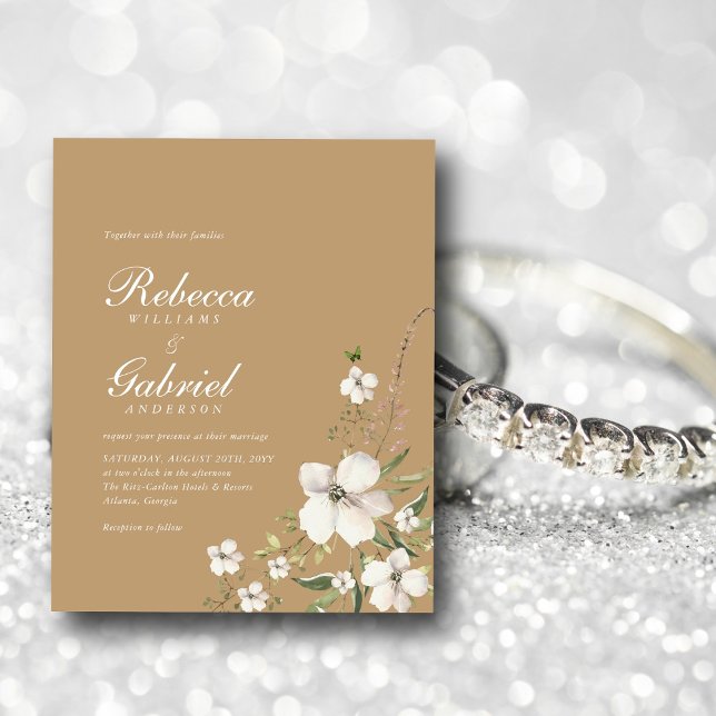 Convite De Foto Floral De Aquarela De Elegante De  (Criador carregado)