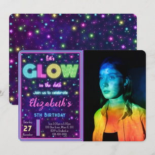 Convite de Foto Glow Editável