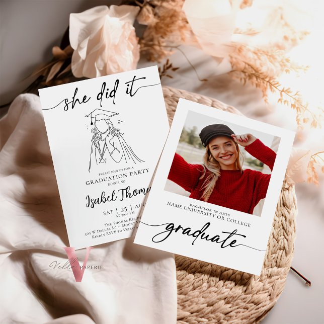 Convite de Foto Minimalista White (Criador carregado)