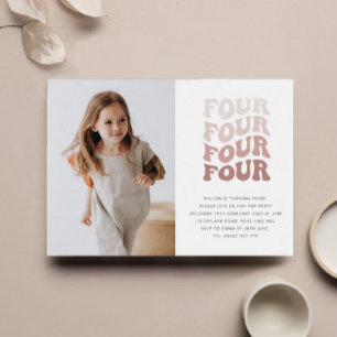 Convite de Foto Paisagem com Tom Rosado Retrô para