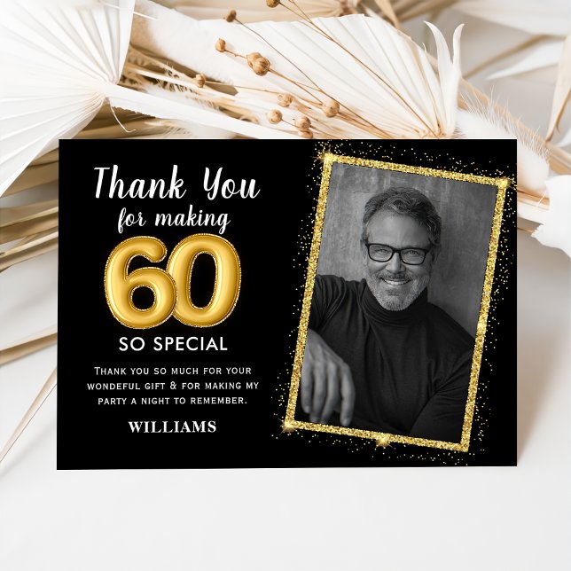 Convite de Foto para Adulto Dourado de 80 Negro (Criador carregado)