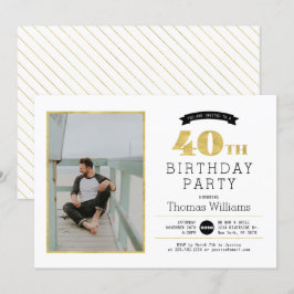 Convite de Foto para Aniversário de 40 Anos em Our