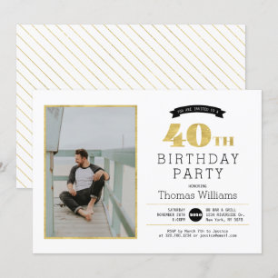 Convite de Foto para Aniversário de 40 Anos em Our