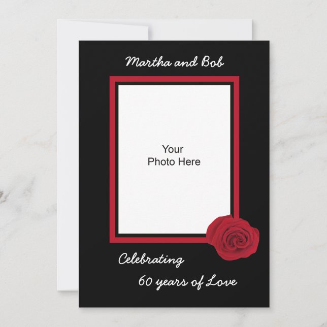 Convite de Foto para Bodas de Diamante (Frente)