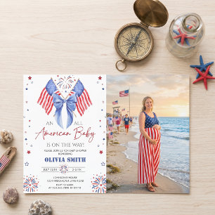 Convite de Foto para Chá de Bebê All American