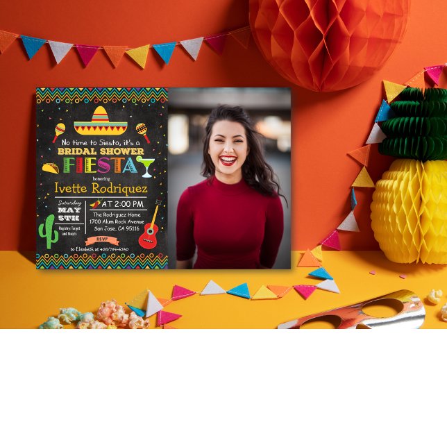 Convite de Foto para Chá de Noiva Mexicano Fiesta (Criador carregado)