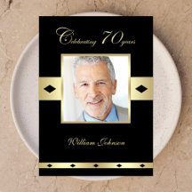 Convite de Foto para Festa de 70 Anos Convite de 7