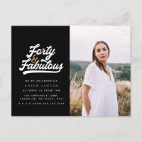 convite de foto para festa de aniversário de 40 an