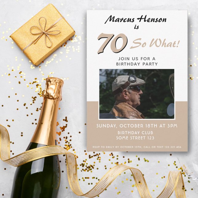 Convite de Foto para Festa de Aniversário de 70 An (Criador carregado)