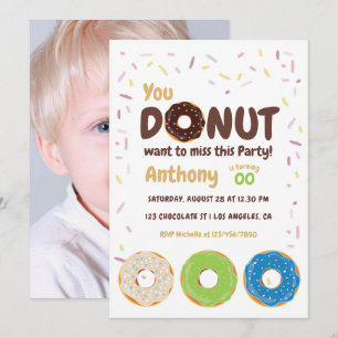 Convite de Foto para Festa de Donut