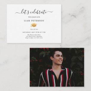 Convite de Foto para Festa de Formatura Elegante e