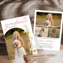 Convite de Foto para Festa de Formatura Floral