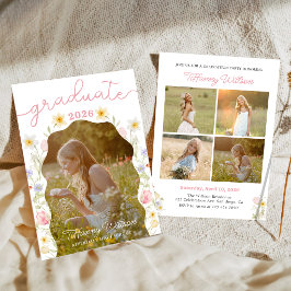 Convite de Foto para Festa de Formatura Floral