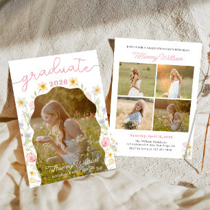 Convite de Foto para Festa de Formatura Floral