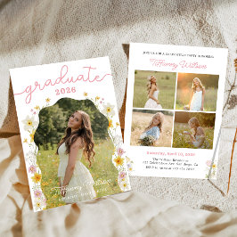 Convite de Foto para Festa de Formatura Floral