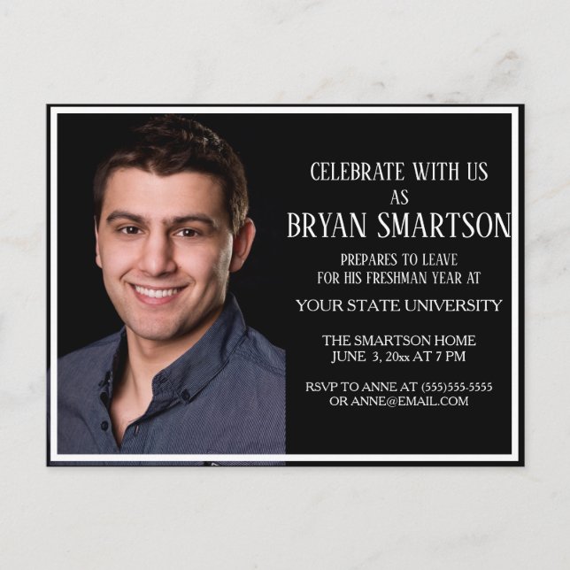 Convite de Foto para Festa de Trunk Universitário  (Frente)