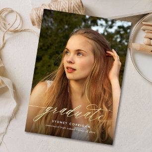 Convite de Foto para Graduação de Caligrafia Doura
