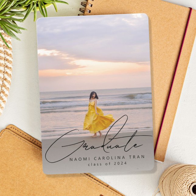 Convite de Foto para Graduação de Estilo de Assina (Criador carregado)