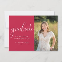 Convite de Foto para Graduação de Script Elegante 