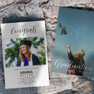 Convite de Foto para Graduação de Script Moderno