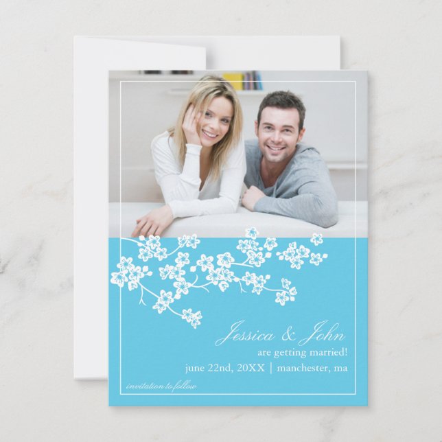 Convite de Foto para Salvar a Data com Cerejeiras  (Frente)