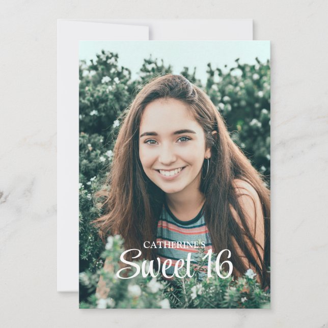 Convite de Foto para Sweet 16 (Frente)