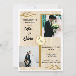 Convite de Foto Personalizado Elegância Rústica